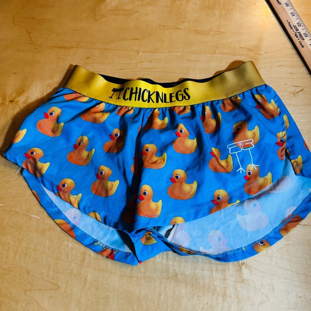 ChicknLegs Split Shorts Blue Rubber Ducky 2" / Men's Small
